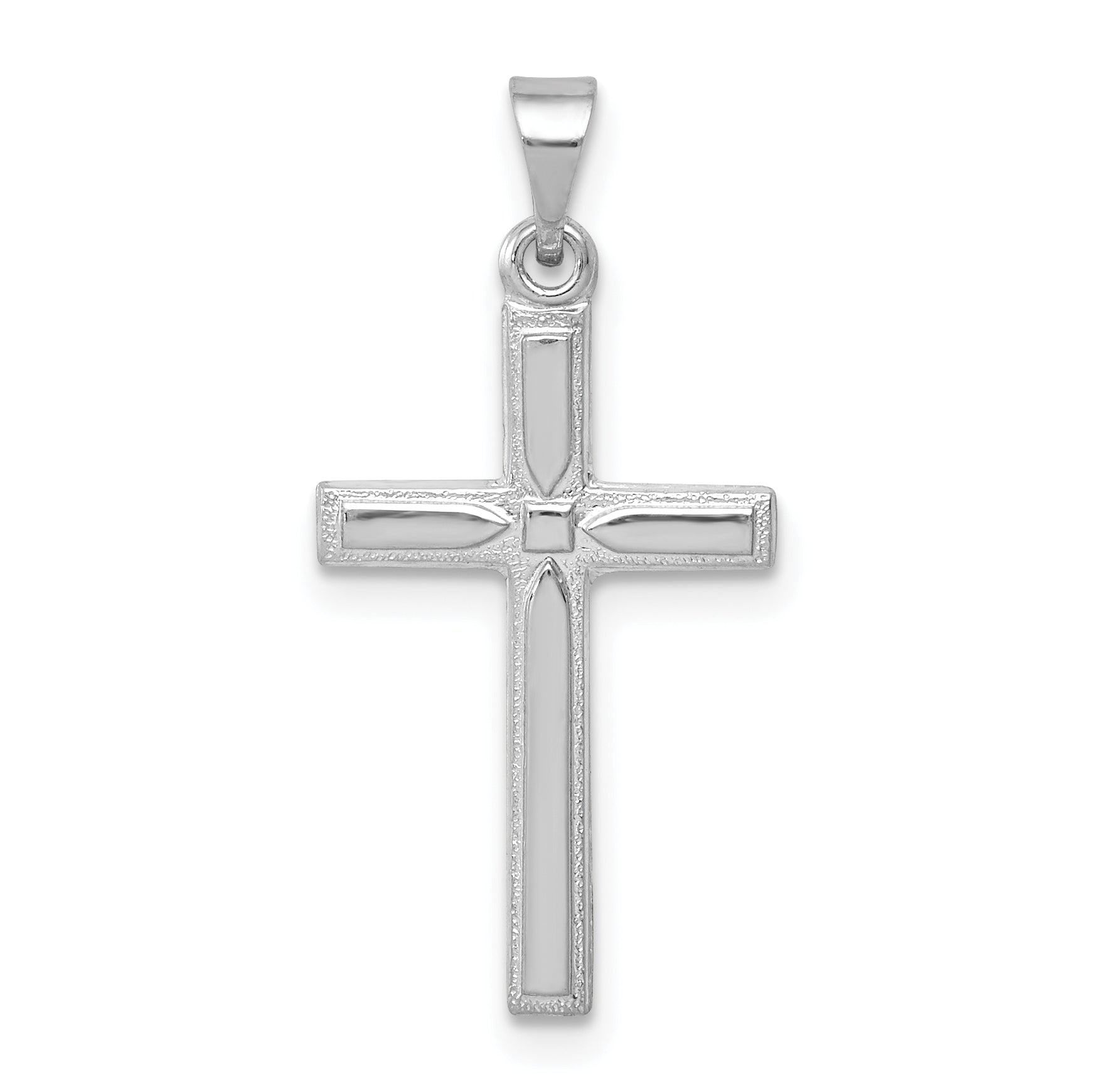 14k White Gold 14k White Gold Hollow Cross Pendant
