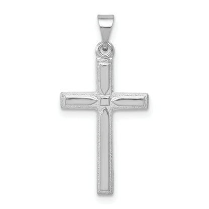 14k White Gold 14k White Gold Hollow Cross Pendant