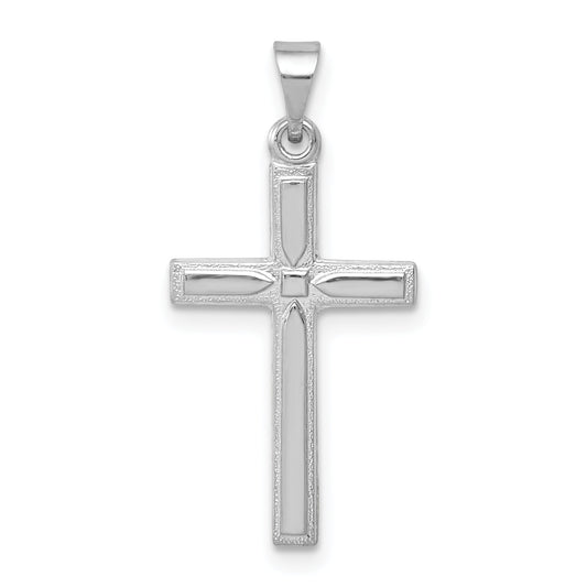 14k White Gold 14k White Gold Hollow Cross Pendant