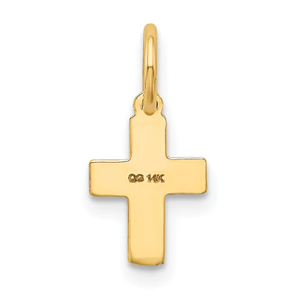 14k Yellow Gold 14K Floral Cross Charm