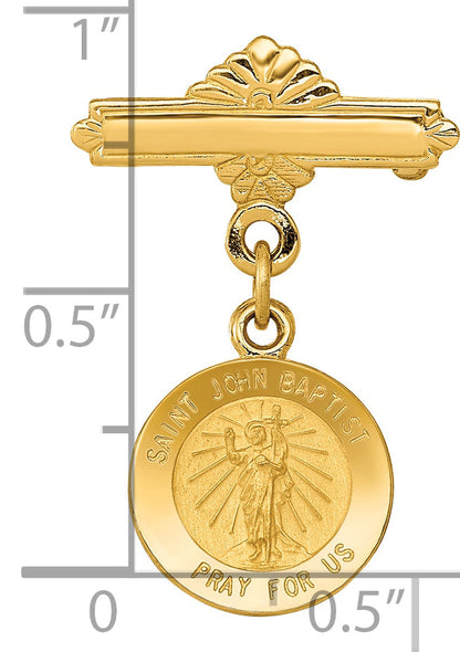 14k Yellow Gold 14k Saint John the Baptist Medal Pin