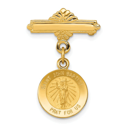 14k Yellow Gold 14k Saint John the Baptist Medal Pin