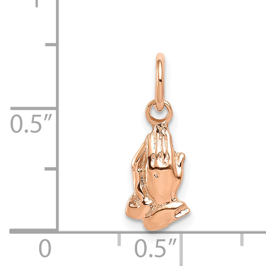 14k Rose Gold 14k Rose Gold Praying Hands Charm