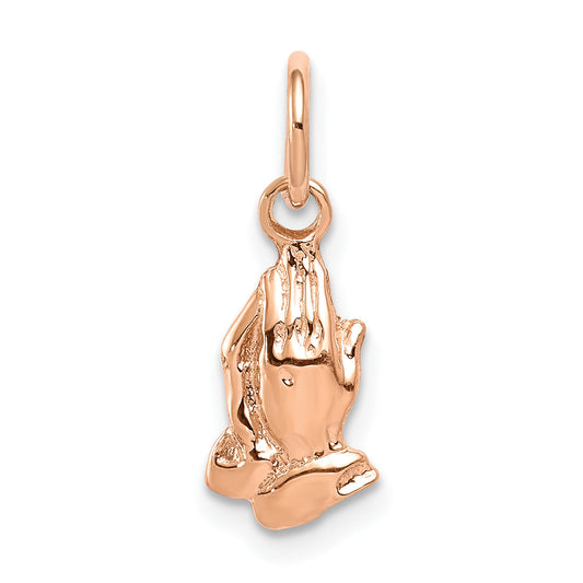 14k Rose Gold 14k Rose Gold Praying Hands Charm