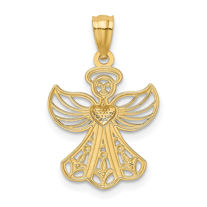 14k Yellow & Rhodium 14K w/Rhodium Filigree Angel Pendant