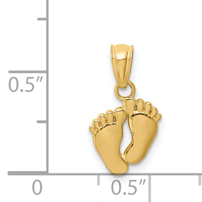 14k Yellow Gold 14k Small Feet Pendant