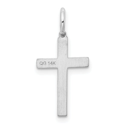 14k White Gold 14K White Gold Laser Designed Cross Charm