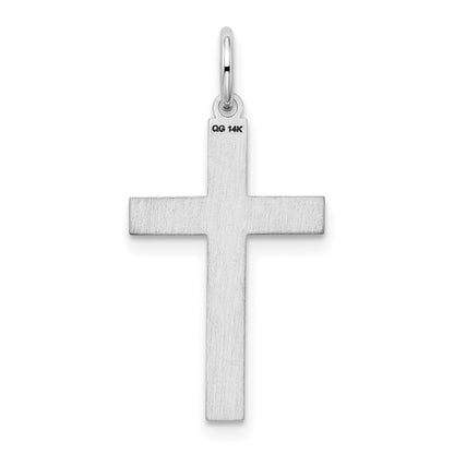14k White Gold 14K White Gold Laser Designed Cross Pendant