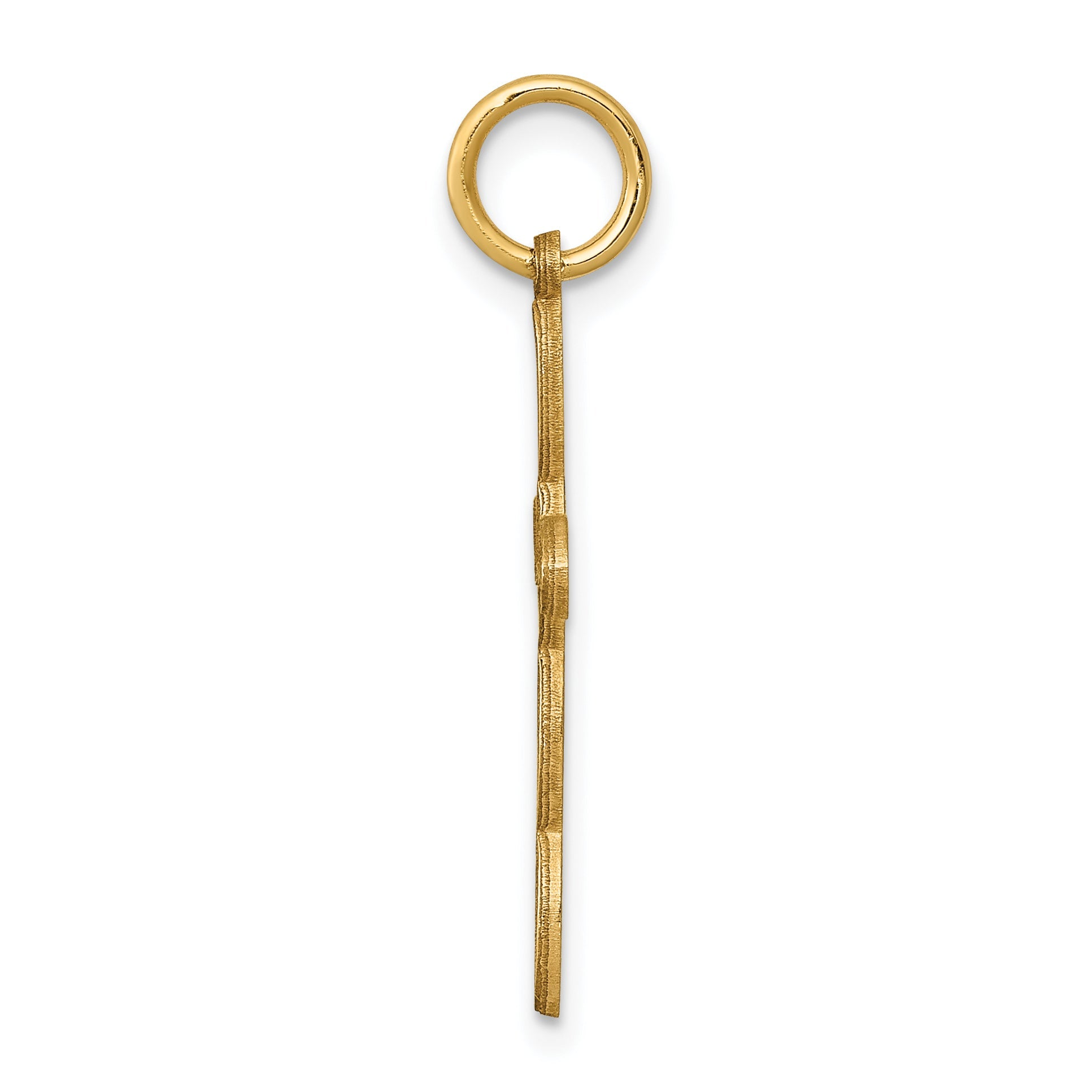 14k Yellow Gold 14K Loop w/Center Heart Cross Pendant