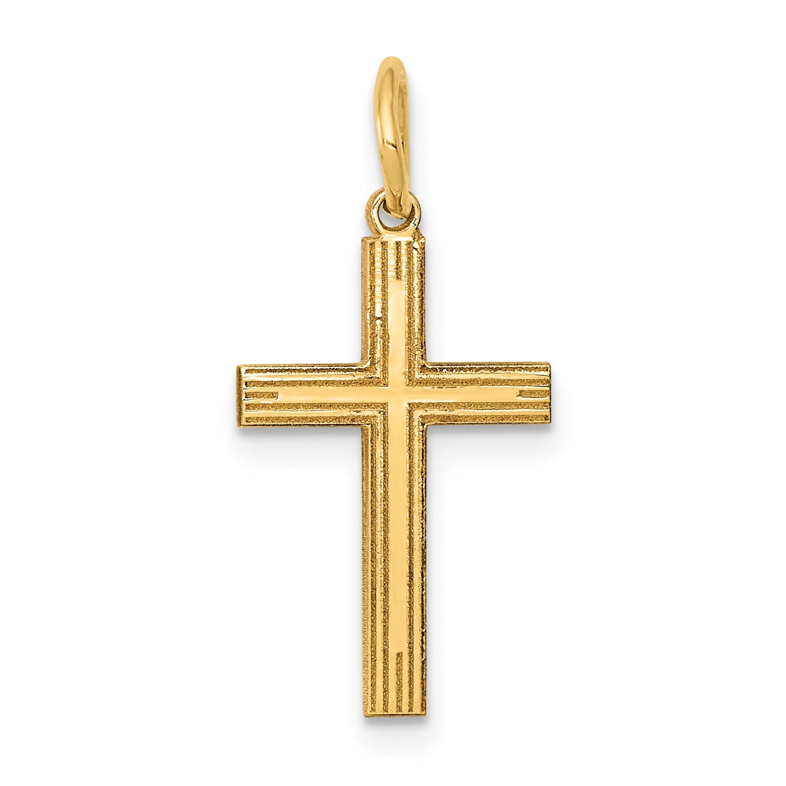14k Yellow Gold 14K Laser Designed Cross Charm