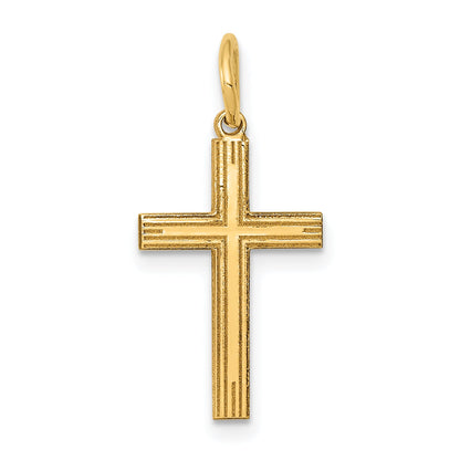 14k Yellow Gold 14K Laser Designed Cross Charm