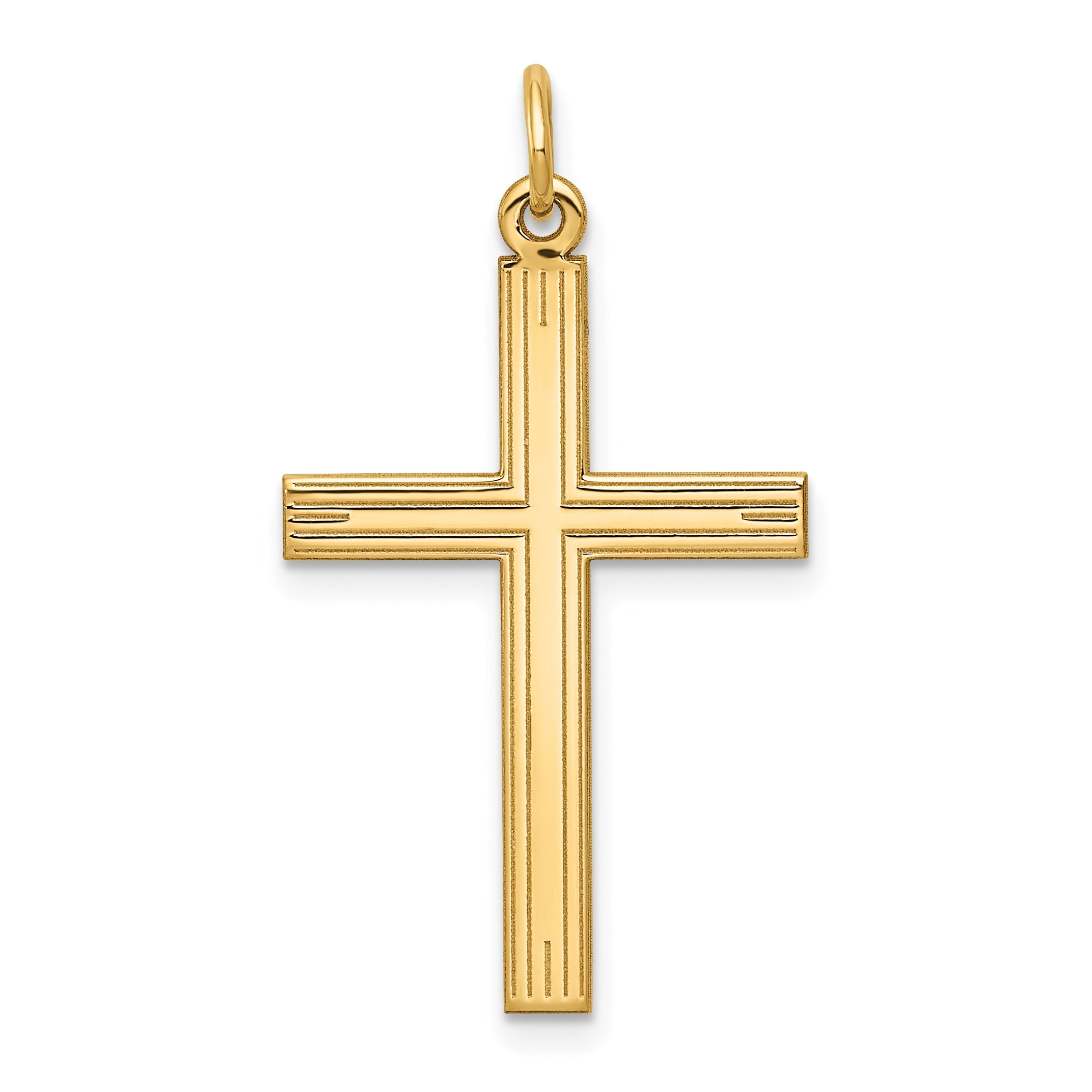 14k Yellow Gold 14K Laser Designed Cross Pendant