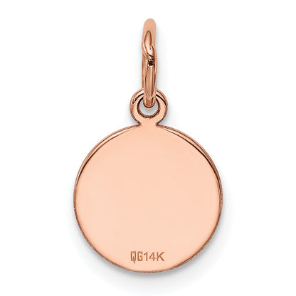 14k Rose Gold 14k Rose Gold Plain .013 Gauge Circular Engraveable Disc Charm