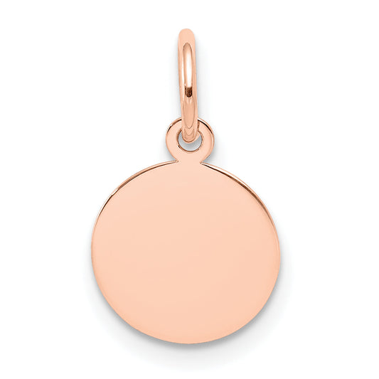 14k Rose Gold 14k Rose Gold Plain .013 Gauge Circular Engraveable Disc Charm