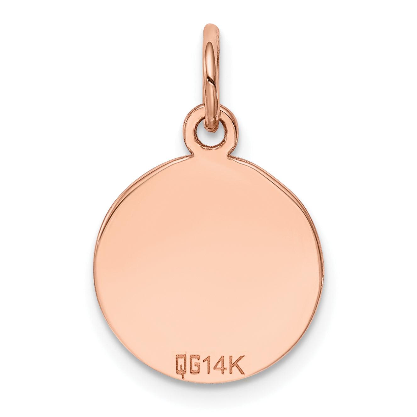14k Rose Gold 14k Rose Gold Plain .013 Gauge Circular Engraveable Disc Charm