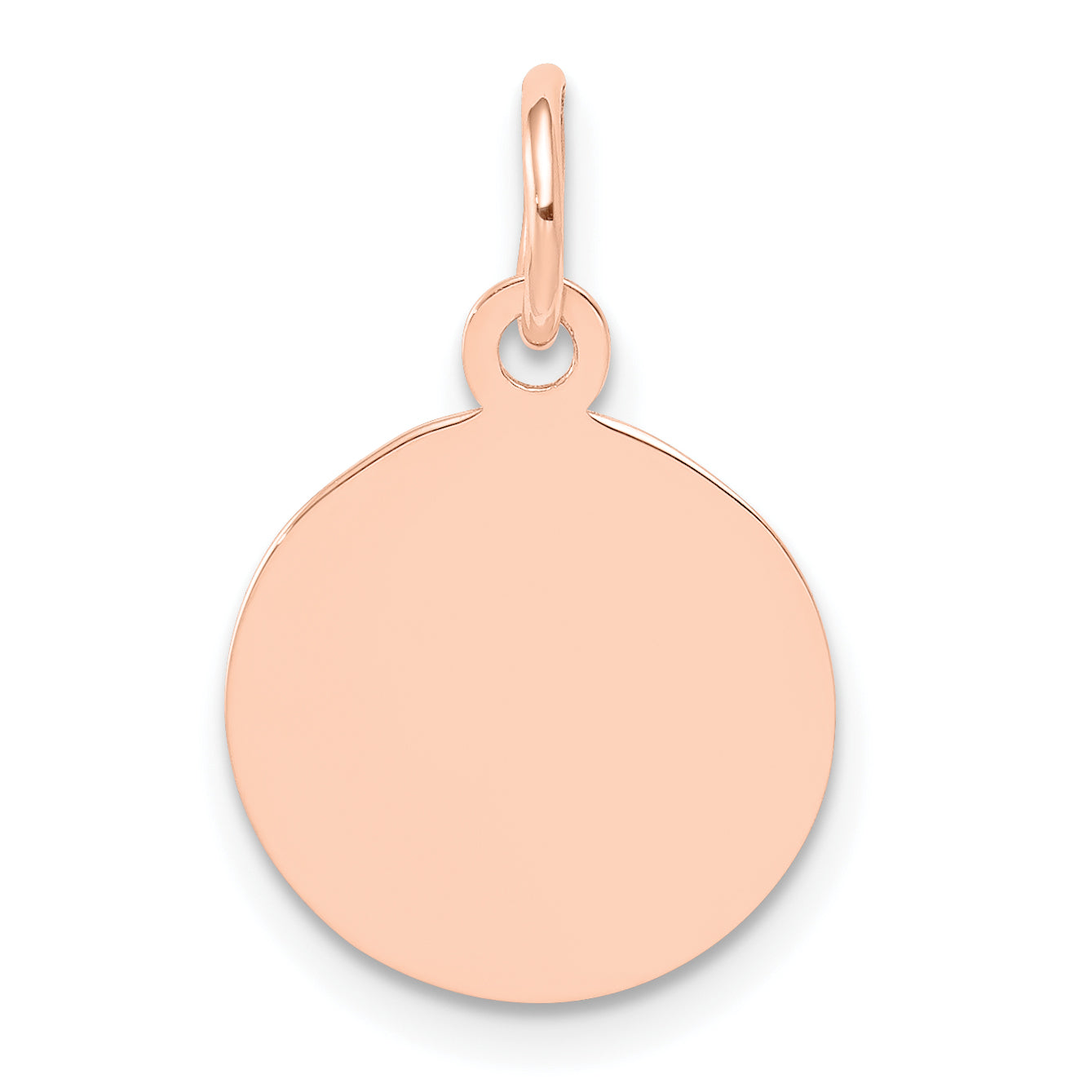 14k Rose Gold 14k Rose Gold Plain .013 Gauge Circular Engraveable Disc Charm