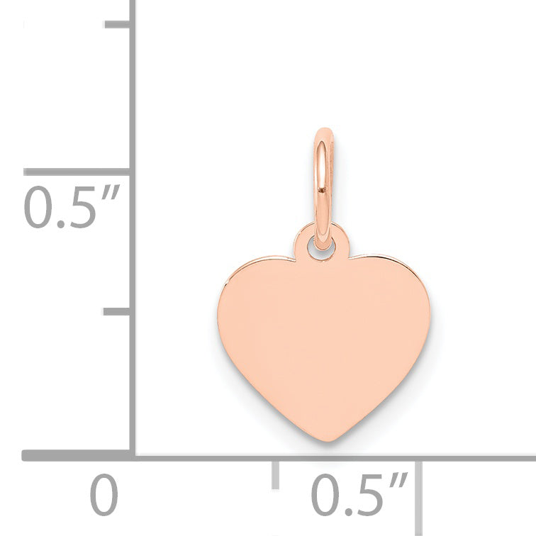 14k Rose Gold 14k Rose Gold Plain .013 Gauge Engraveable Heart Disc Charm
