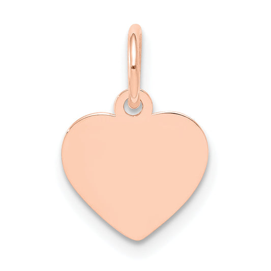 14k Rose Gold 14k Rose Gold Plain .013 Gauge Engraveable Heart Disc Charm