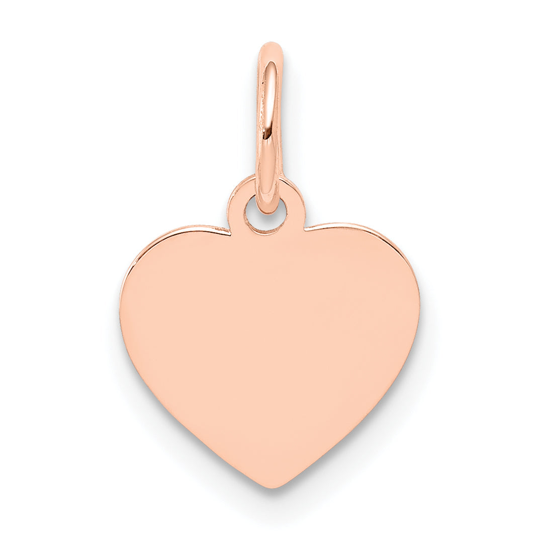 14k Rose Gold 14k Rose Gold Plain .011 Gauge Engraveable Heart Disc Charm
