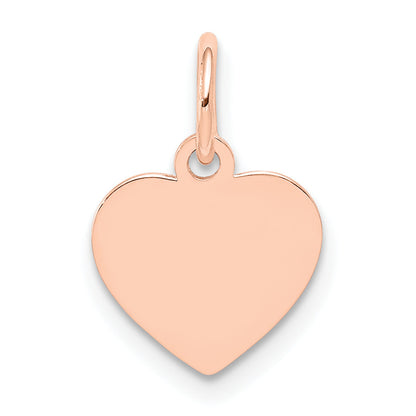 14k Rose Gold 14k Rose Gold Plain .018 Gauge Engraveable Heart Disc Charm