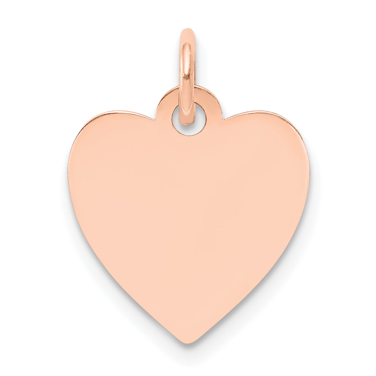 14k Rose Gold 14k Rose Gold Plain .011 Gauge Engraveable Heart Disc Charm
