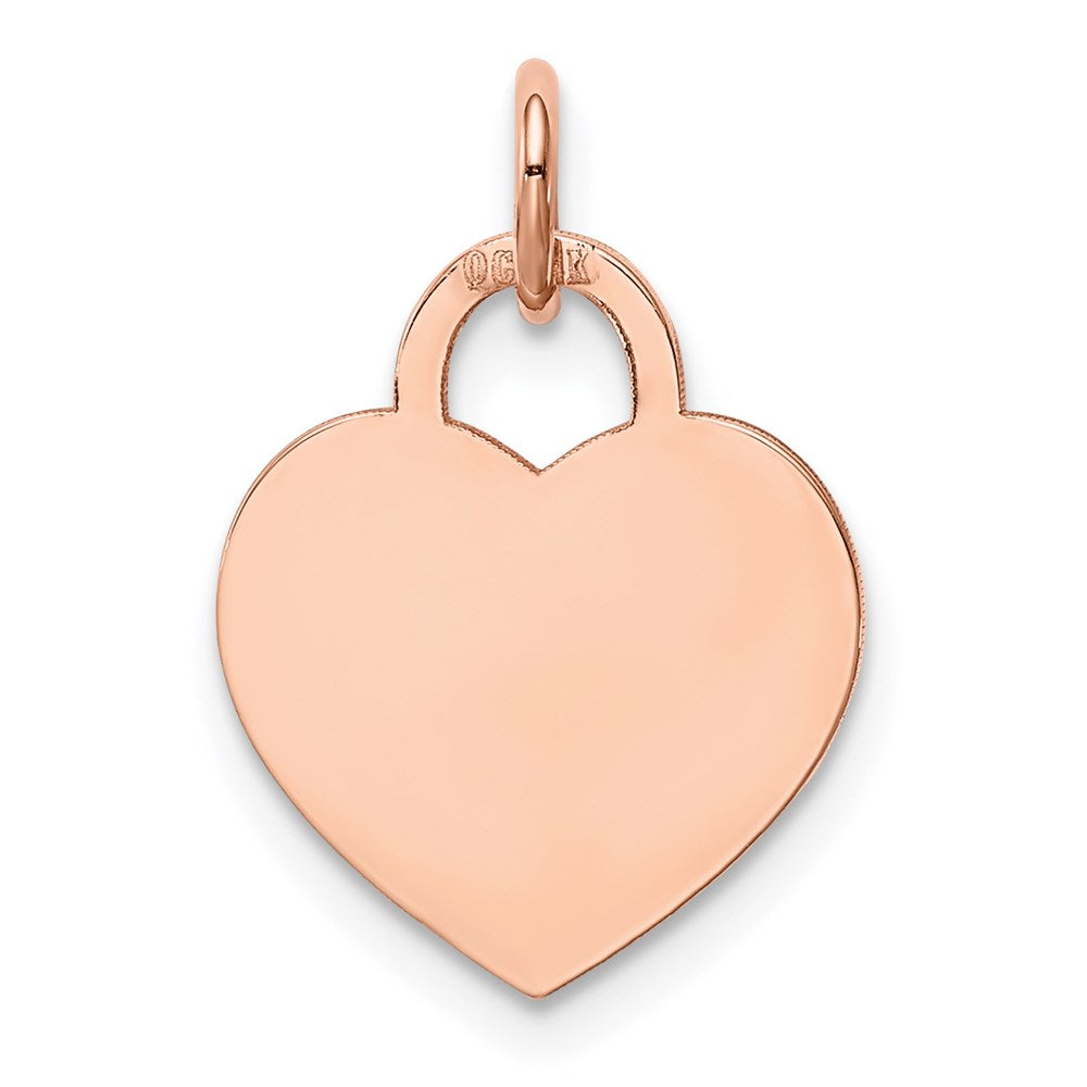 14K Rose Gold Small Engraveable Heart Charm