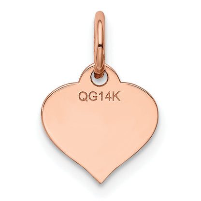 14k Rose Gold 14k Rose Gold Heart Disc Charm