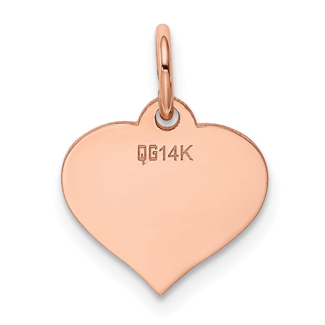 14k Rose Gold 14k Rose Gold Heart Disc Charm