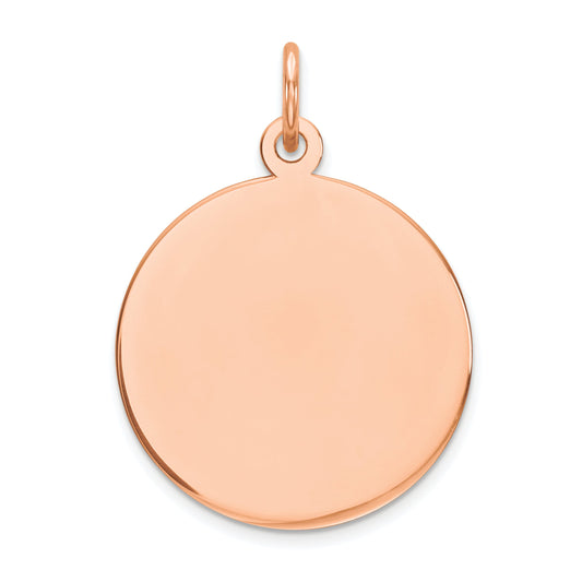 14k Rose Gold 14K Rose Gold Round Disc Charm