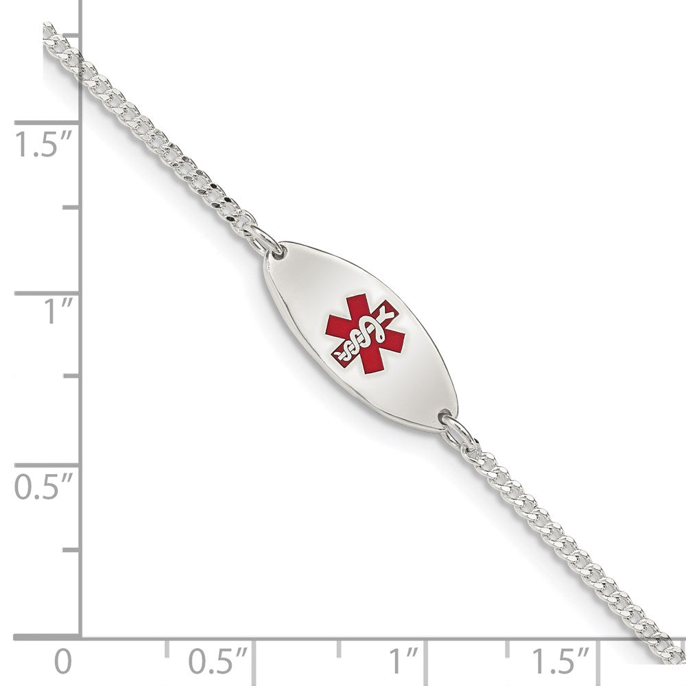 Sterling Silver Rhodium Plated Enamel Medical Jewelry Bracelet