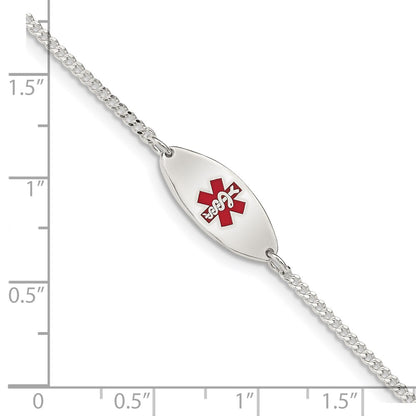 Sterling Silver Rhodium Plated Enamel Medical Jewelry Bracelet