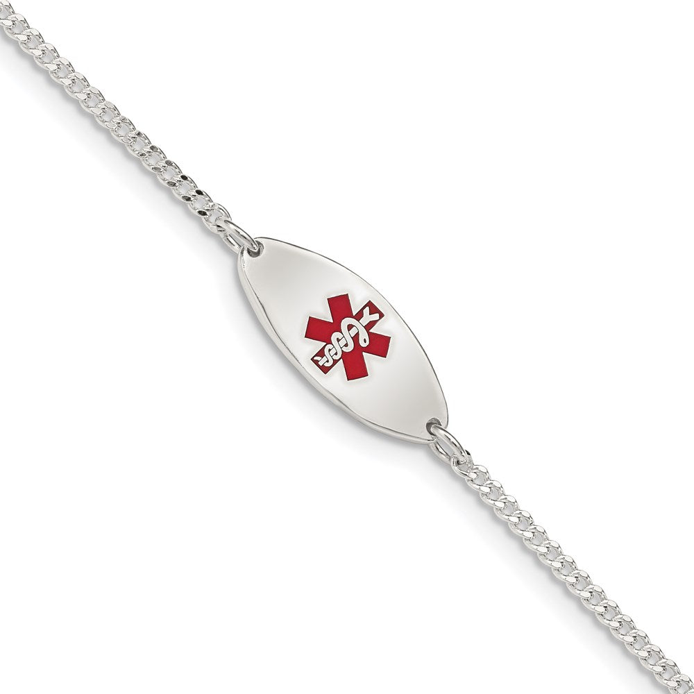 Sterling Silver Rhodium Plated Enamel Medical Jewelry Bracelet