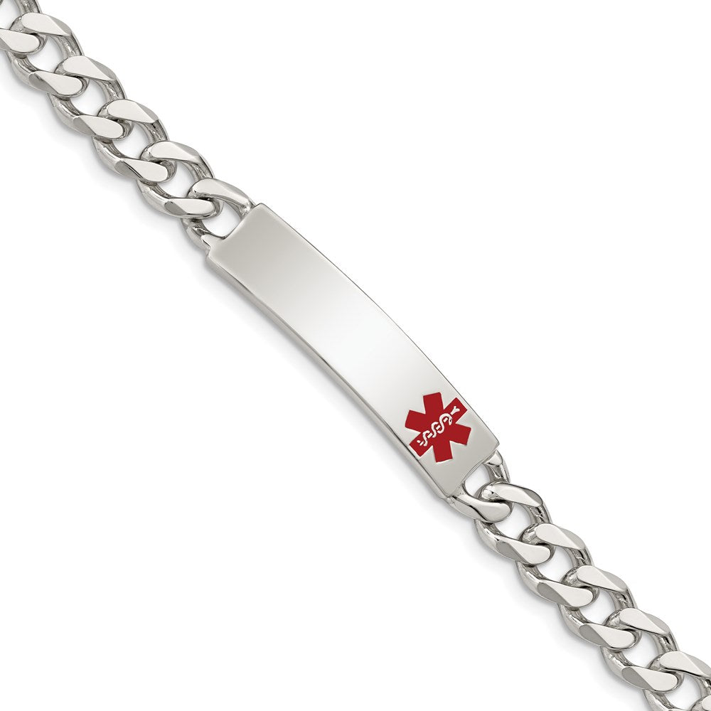 Sterling Silver Polished Medical Curb Link Id Bracelet