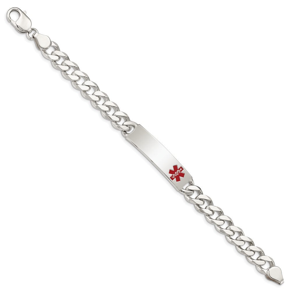 Sterling Silver Polished Medical Curb Link Id Bracelet