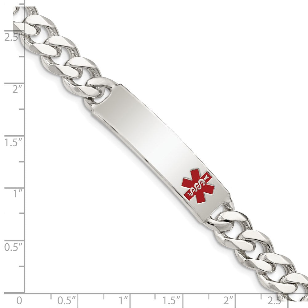 Sterling Silver Polished Medical Curb Link Id Bracelet