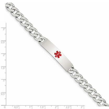 Sterling Silver Polished Medical Curb Link Id Bracelet