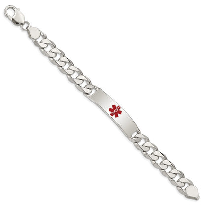 Sterling Silver Polished Medical Curb Link Id Bracelet