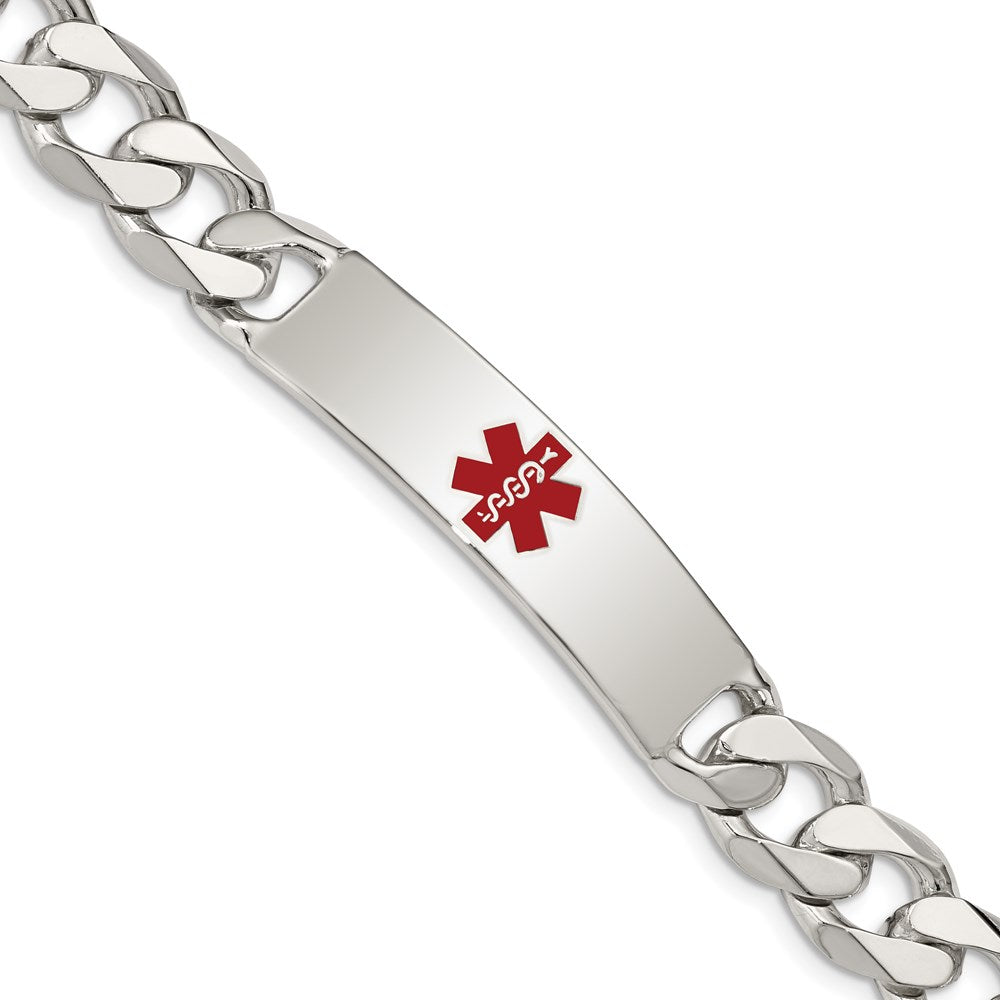 Sterling Silver Polished Medical Curb Link Id Bracelet