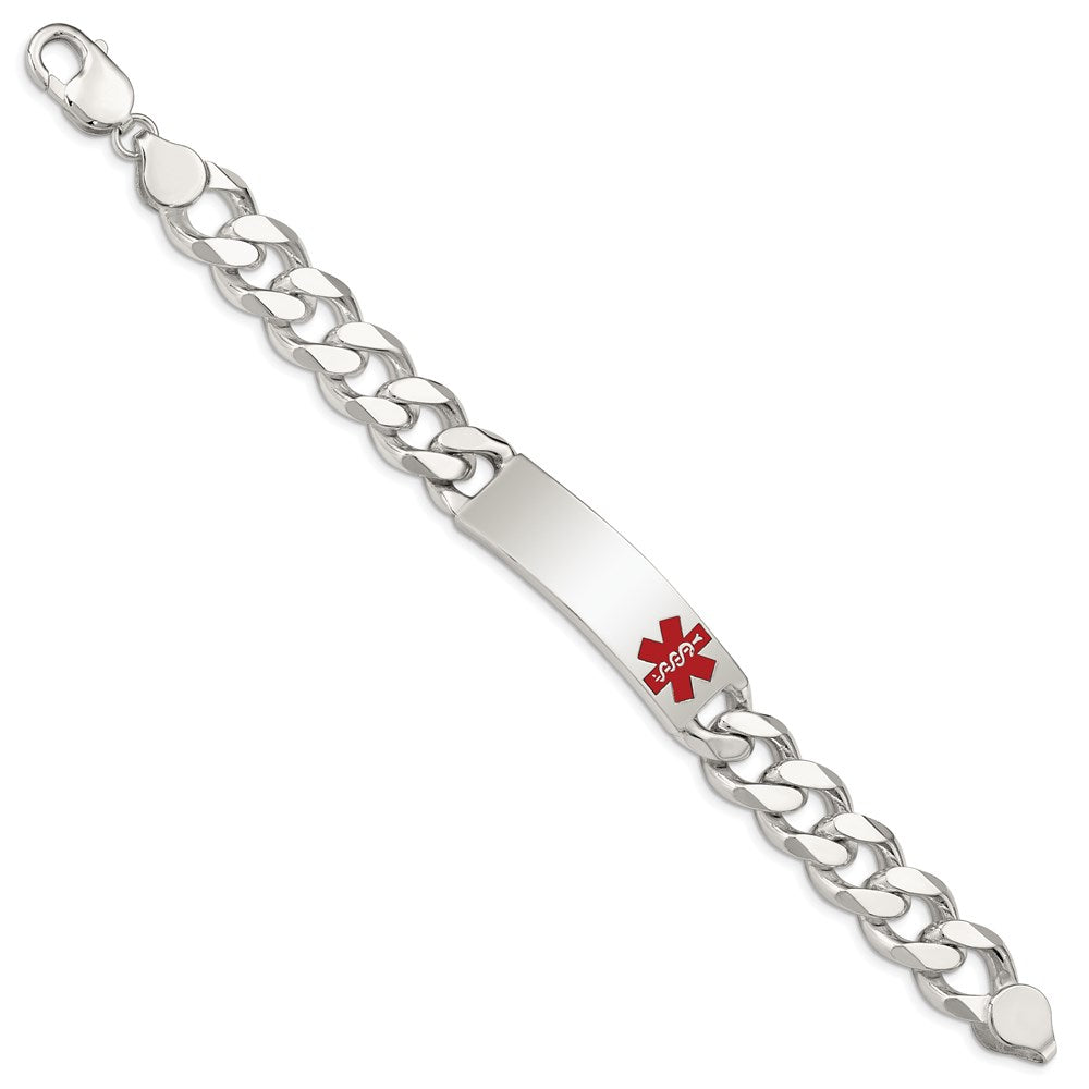 Sterling Silver Polished Medical Curb Link Id Bracelet