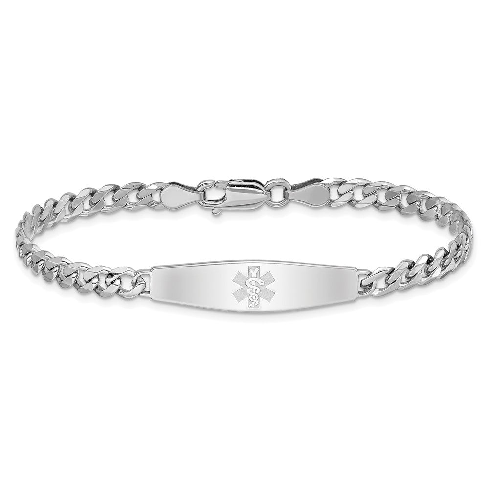Sterling Silver Rhodium Plated Medical Jlry Bracelet (Ne)