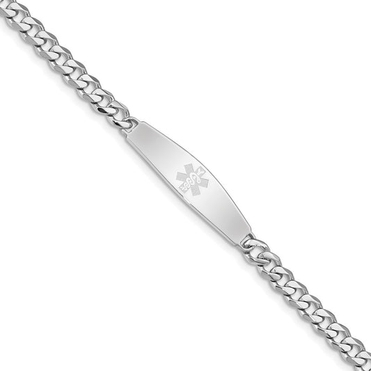 Sterling Silver Rhodium Plated Medical Jlry Bracelet (Ne)