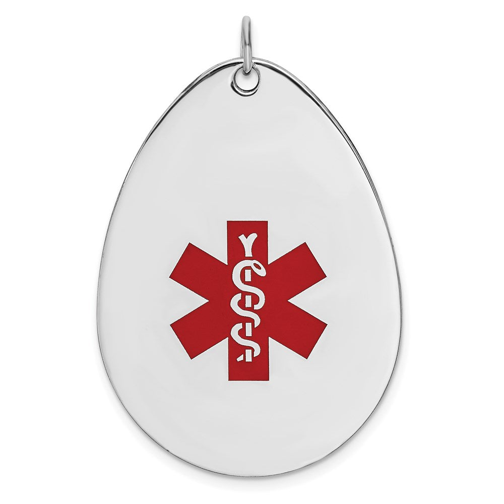 Sterling Silver Rhodium Plated Medical Jewelry Pendant