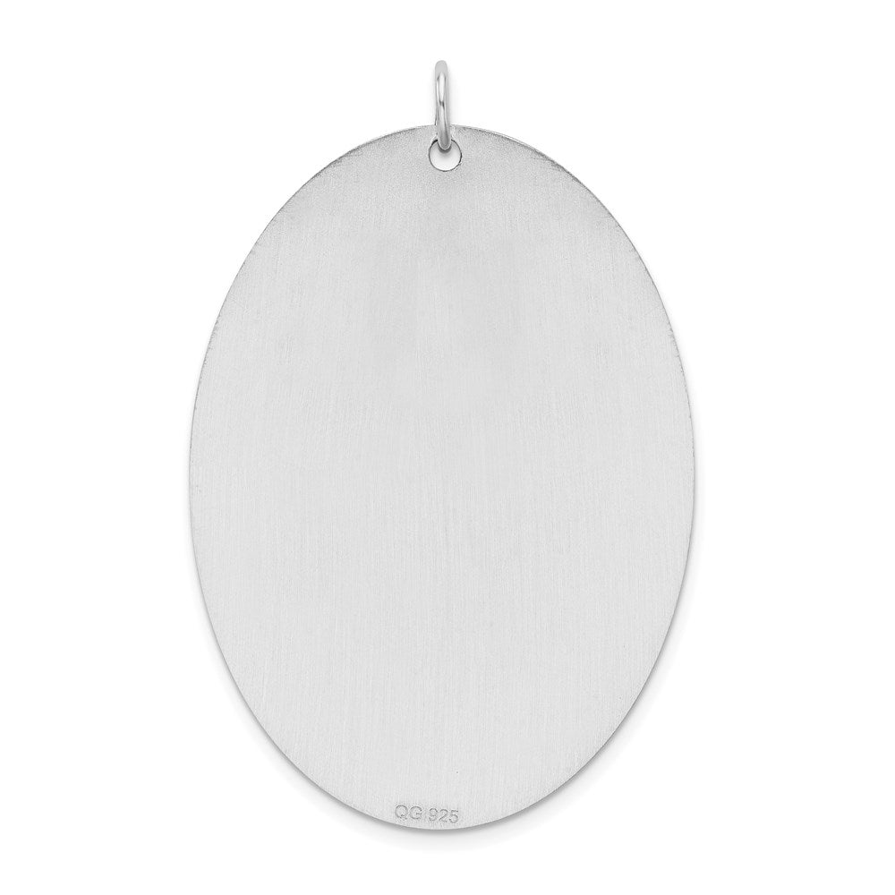 Sterling Silver Rhodium Plated Oval Medical Jewelry Pendant