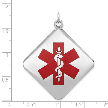 Sterling Silver Rhodium Plated Medical Jewelry Pendant