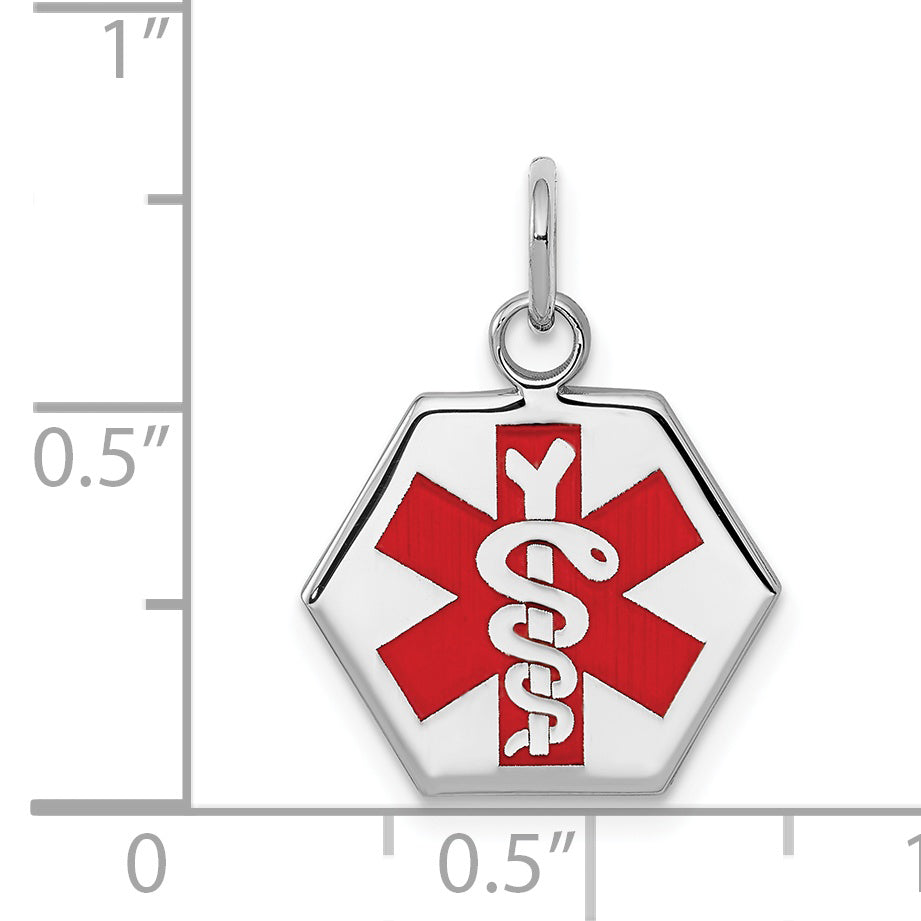 Sterling Silver Rhodium Plated Medical Jewelry Pendant