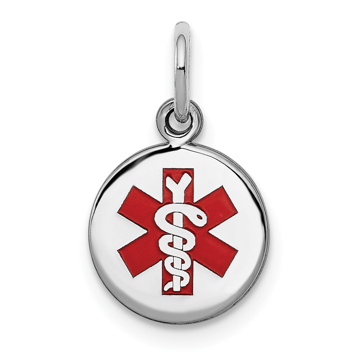 Sterling Silver Rhodium Plated Medical Charm