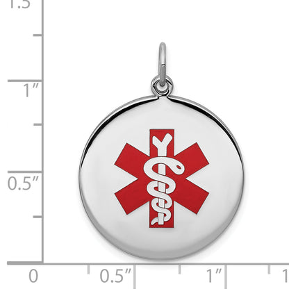 Sterling Silver Rhodium Plated Medical Jewelry Pendant