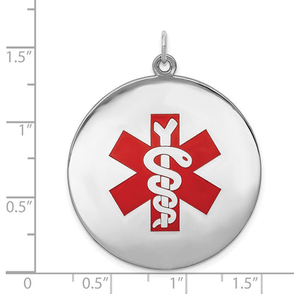 Sterling Silver Rhodium Plated Medical Jewelry Pendant