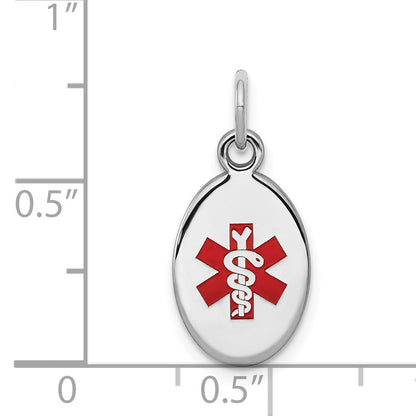 Sterling Silver Rhodium Plated Medical Jewelry Charm