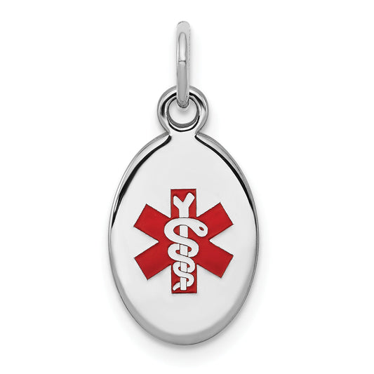 Sterling Silver Rhodium Plated Medical Jewelry Charm